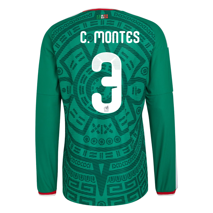 adidas Men's C. Montes Mexico Long-Sleeve Authentic Home Jersey 2026 (Bold Green)