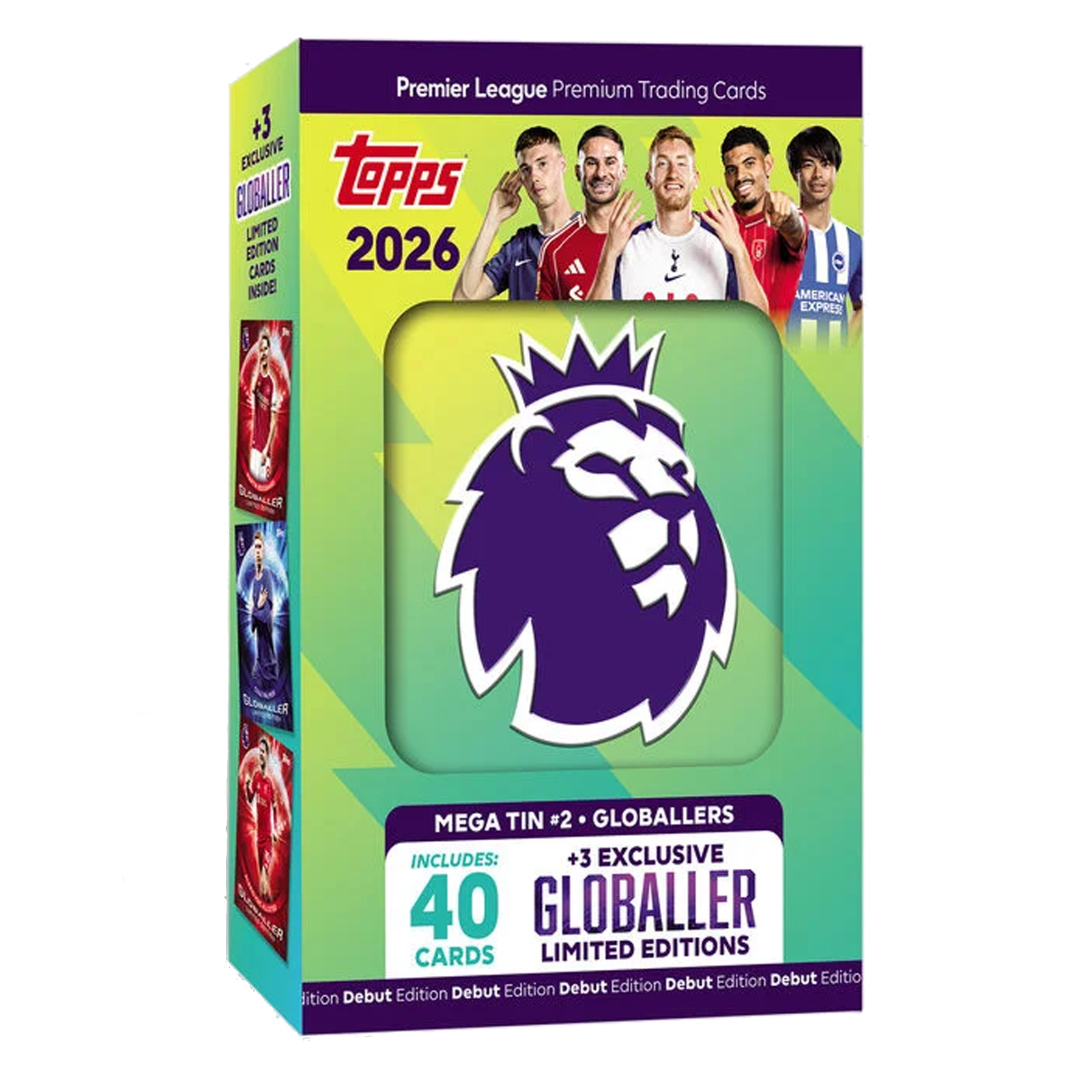 Topps Premier League 25/26 Debut Edition Mega Tin #2 Globallers (40 Cards + # Limited Edition)