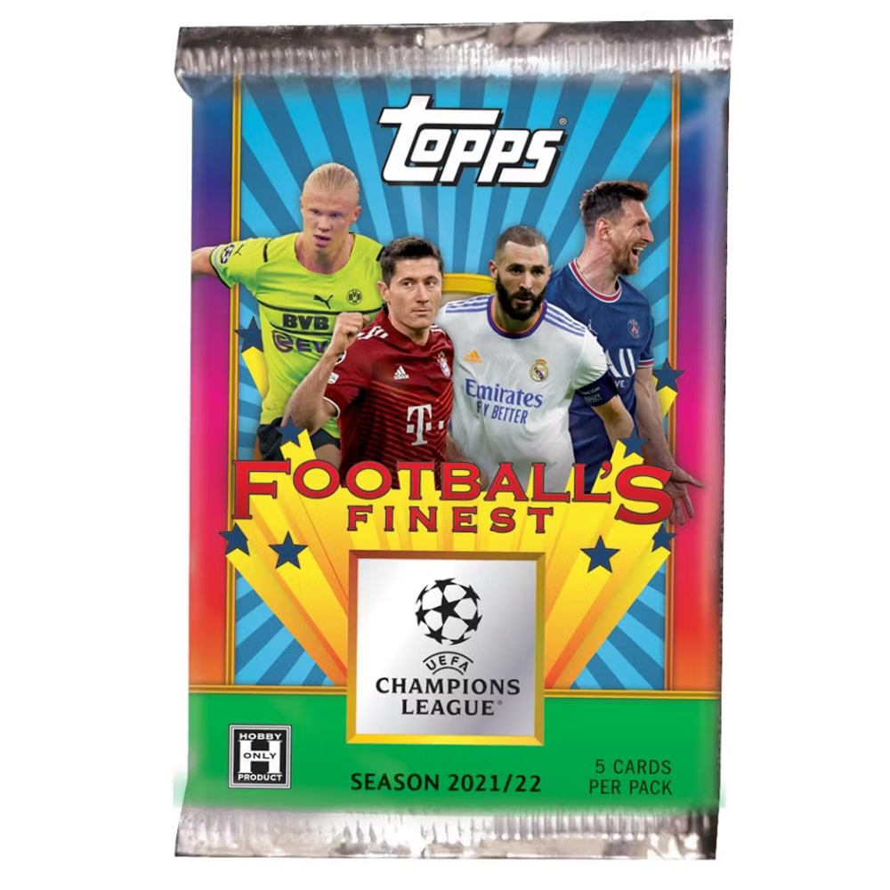 Topps 21/22 UEFA Champions League Football’s Finest Trading Card Pack (5 Cards)
