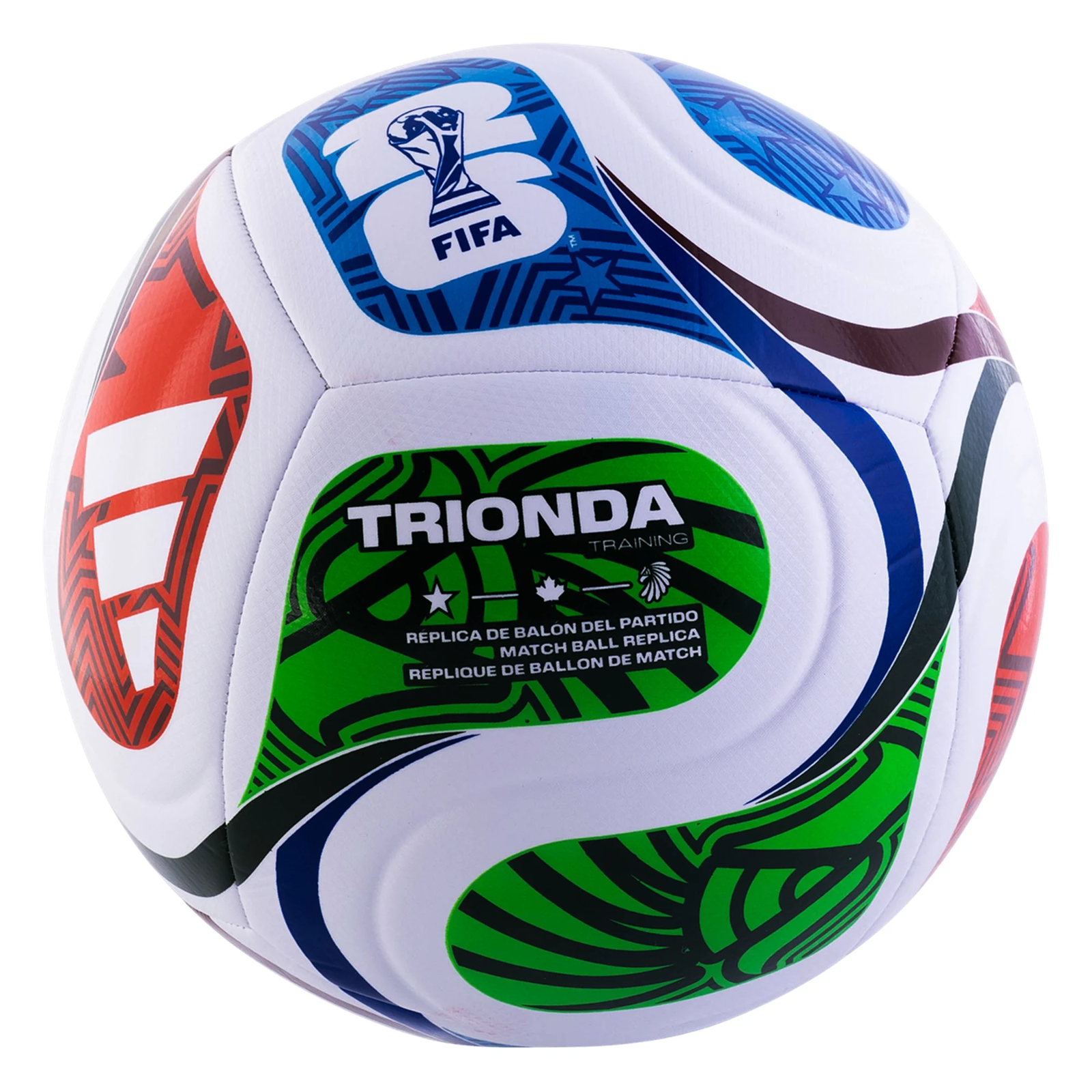 adidas FIFA World Cup 2026 Trionda Training Ball (White/Red/Green/Blue)