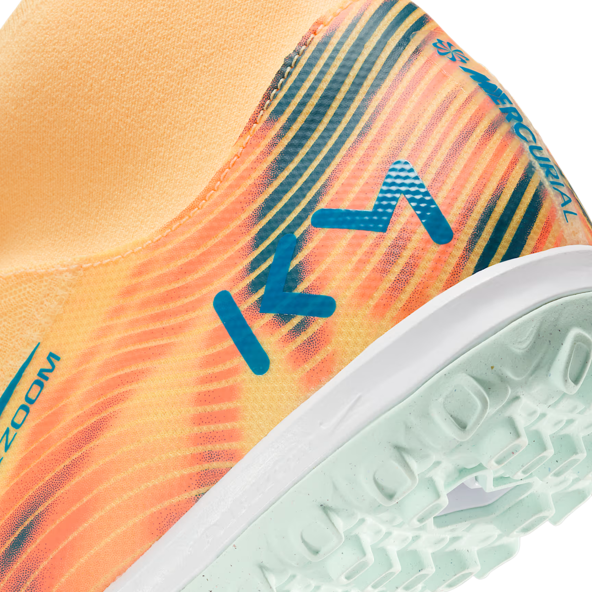 Nike Zoom Superfly 10 Academy KM Turf Soccer Shoes (Melon Tint/Neo Turq/Igloo)