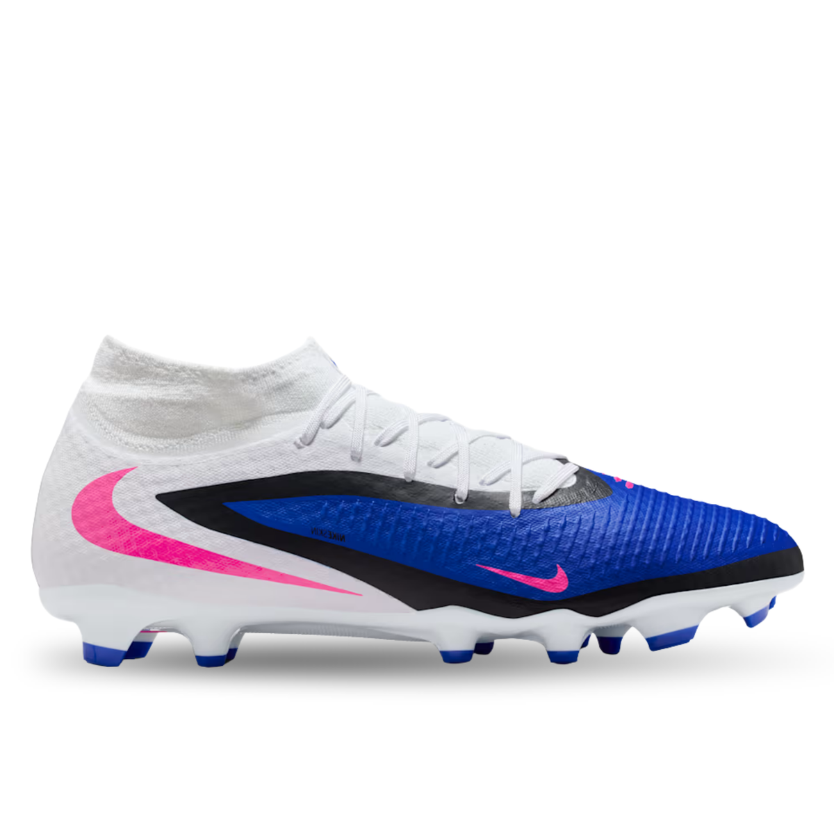 Nike Phantom 6 High Academy FG/MG Soccer Cleats (Racer Blue/Pink Blast/White)