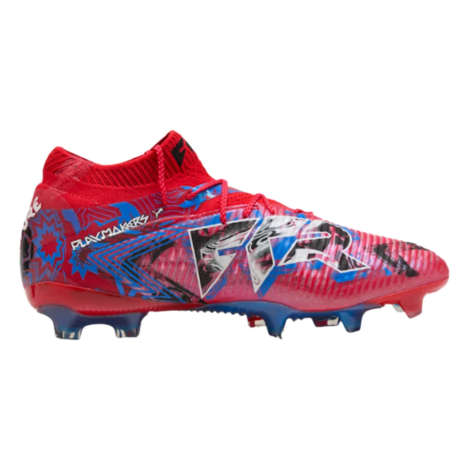 Puma Future 8 Ultimate Playmaker Firm Ground Soccer Cleats (Red/Black/Blue/Pink Pixel)
