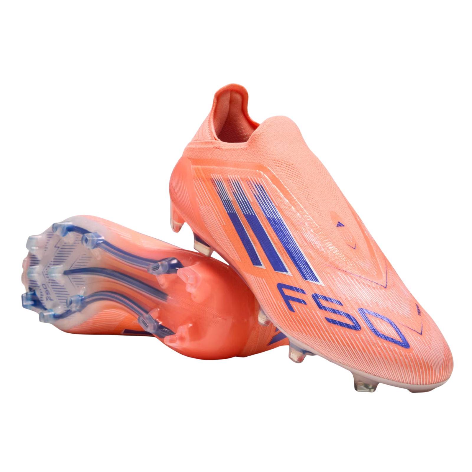 adidas F50 Elite Lace Less Firm Ground Soccer Cleats (Orange/Lucid Blue/White)