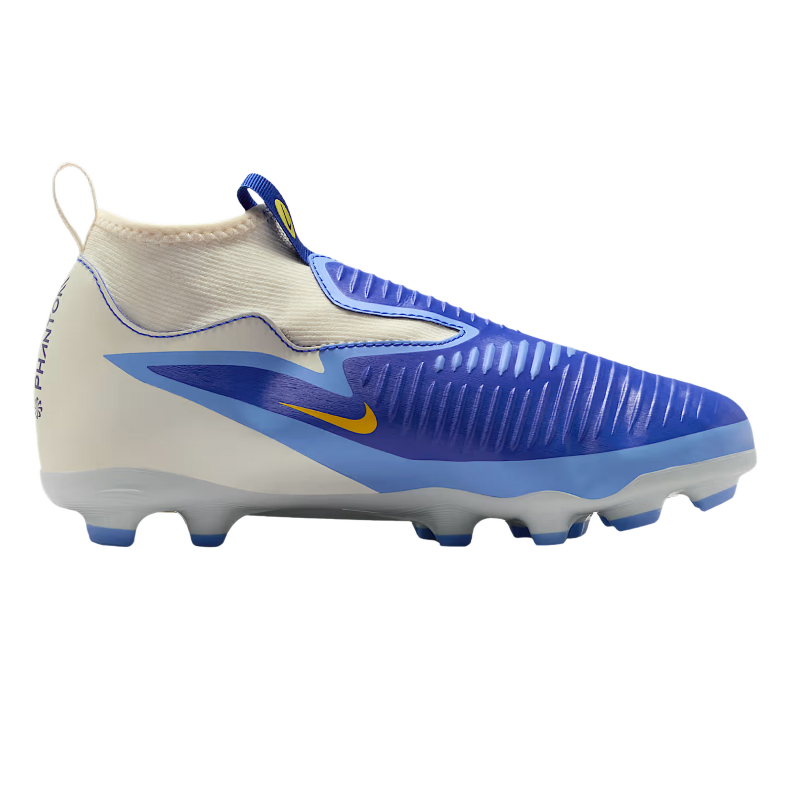 Nike Youth Phantom 6 High Academy LV8 FG Soccer Cleats (Racer Blue/Dark Obsidian)