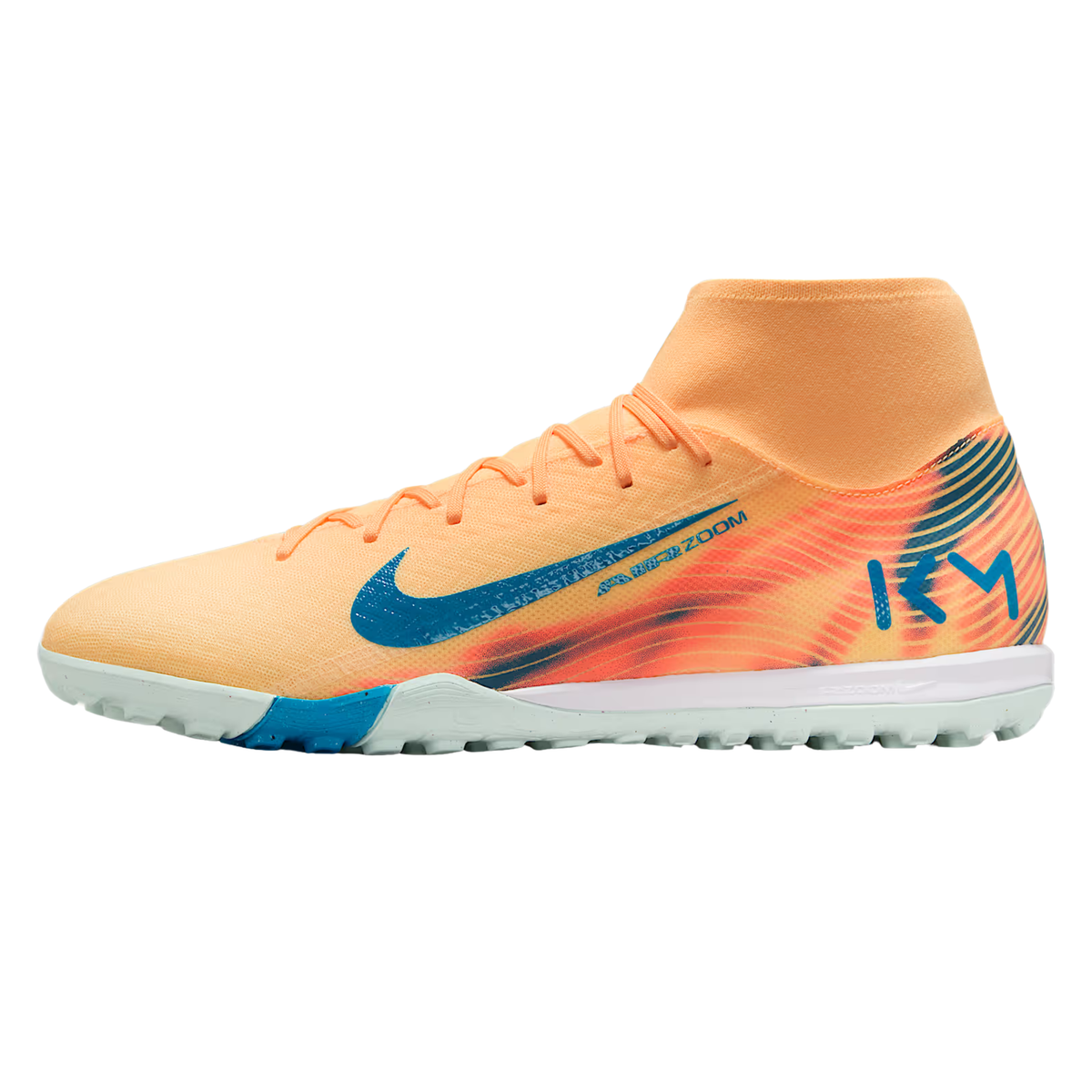 Nike Zoom Superfly 10 Academy KM Turf Soccer Shoes (Melon Tint/Neo Turq/Igloo)