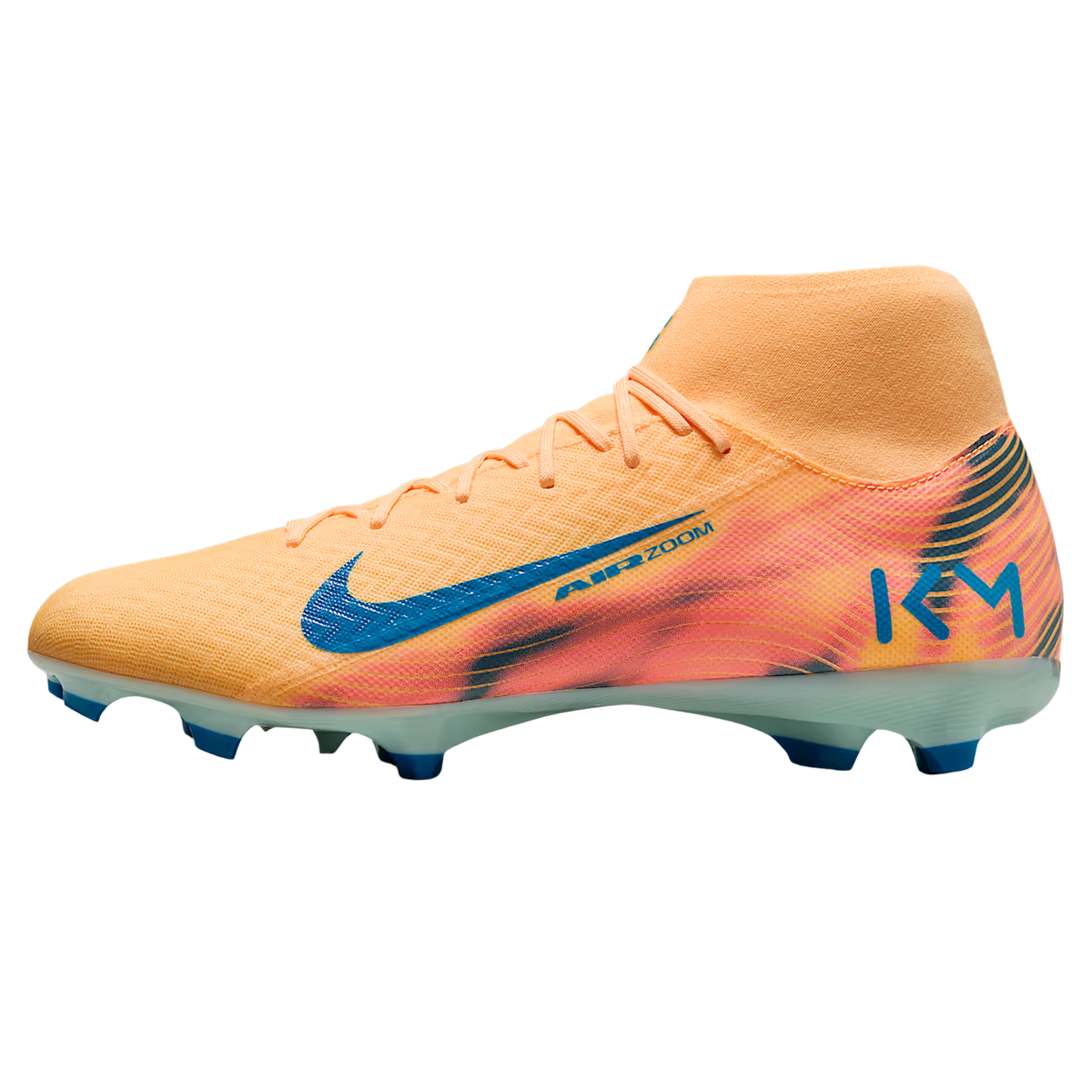 Nike Zoom Superfly 10 Academy KM Firm/Multi Ground Soccer Cleats (Melon Tint/Neo Turq/Igloo)