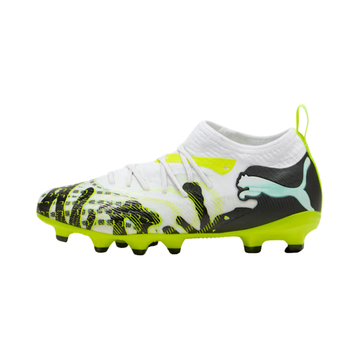 Puma Jr. Future 9 Match Creativity FG/AG Soccer Cleats (Yellow Alert/Mint Jelly/White)