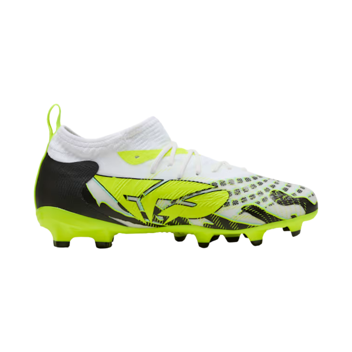 Puma Jr. Future 9 Match Creativity FG/AG Soccer Cleats (Yellow Alert/Mint Jelly/White)