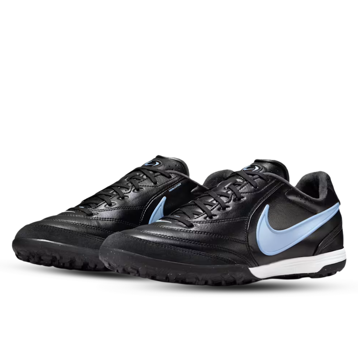 Nike Tiempo Ligera Pro Turf Soccer Shoes (Black/Obsidian/Ice Blue)