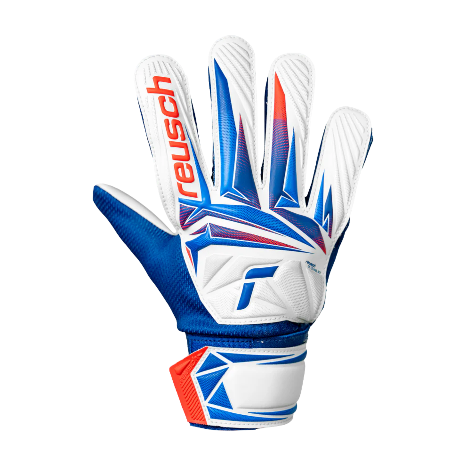 Reusch Attrakt Starter Solid Junior Goalkeeper Gloves ( White/Red/Blue)