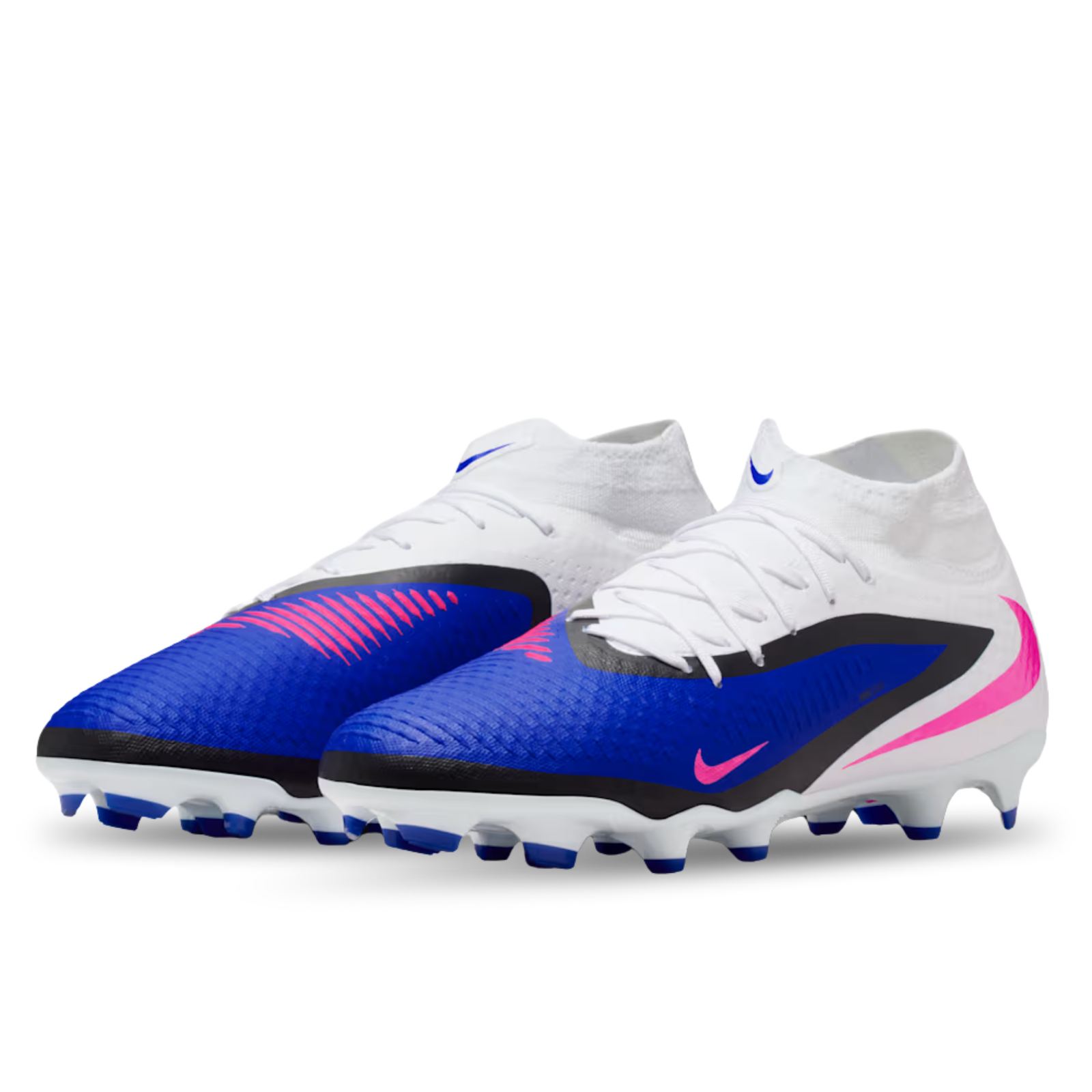 Nike Phantom 6 High Academy FG/MG Soccer Cleats (Racer Blue/Pink Blast/White)