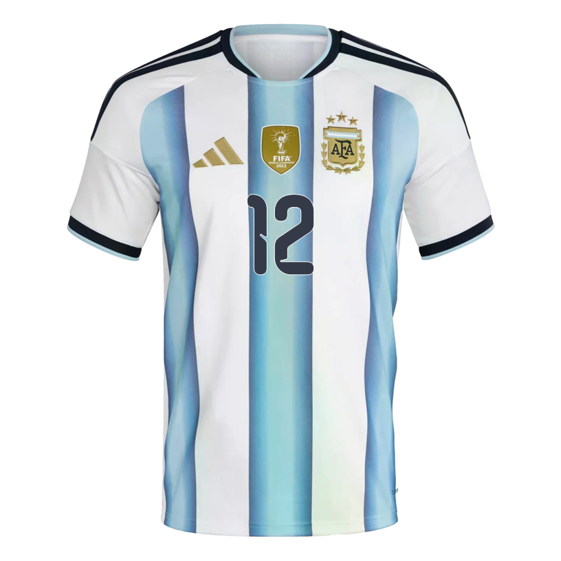 adidas Men's Rulli Argentina 2026 Home World Cup Jersey (White/Icey Light Blue)