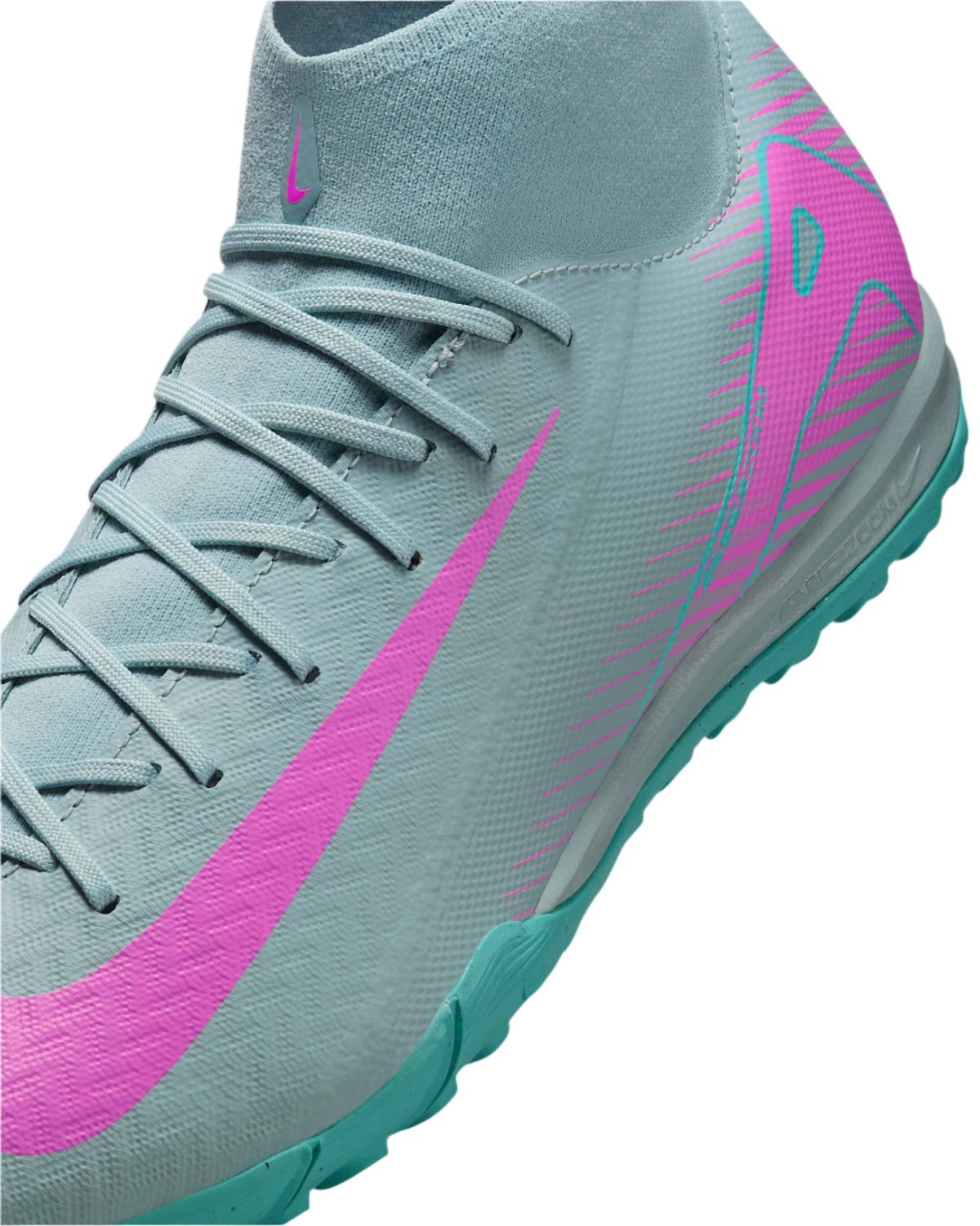 Nike Zoom Superfly 10 Academy TF Turf Soccer Shoes (Ocean Cube/Pink Blast)