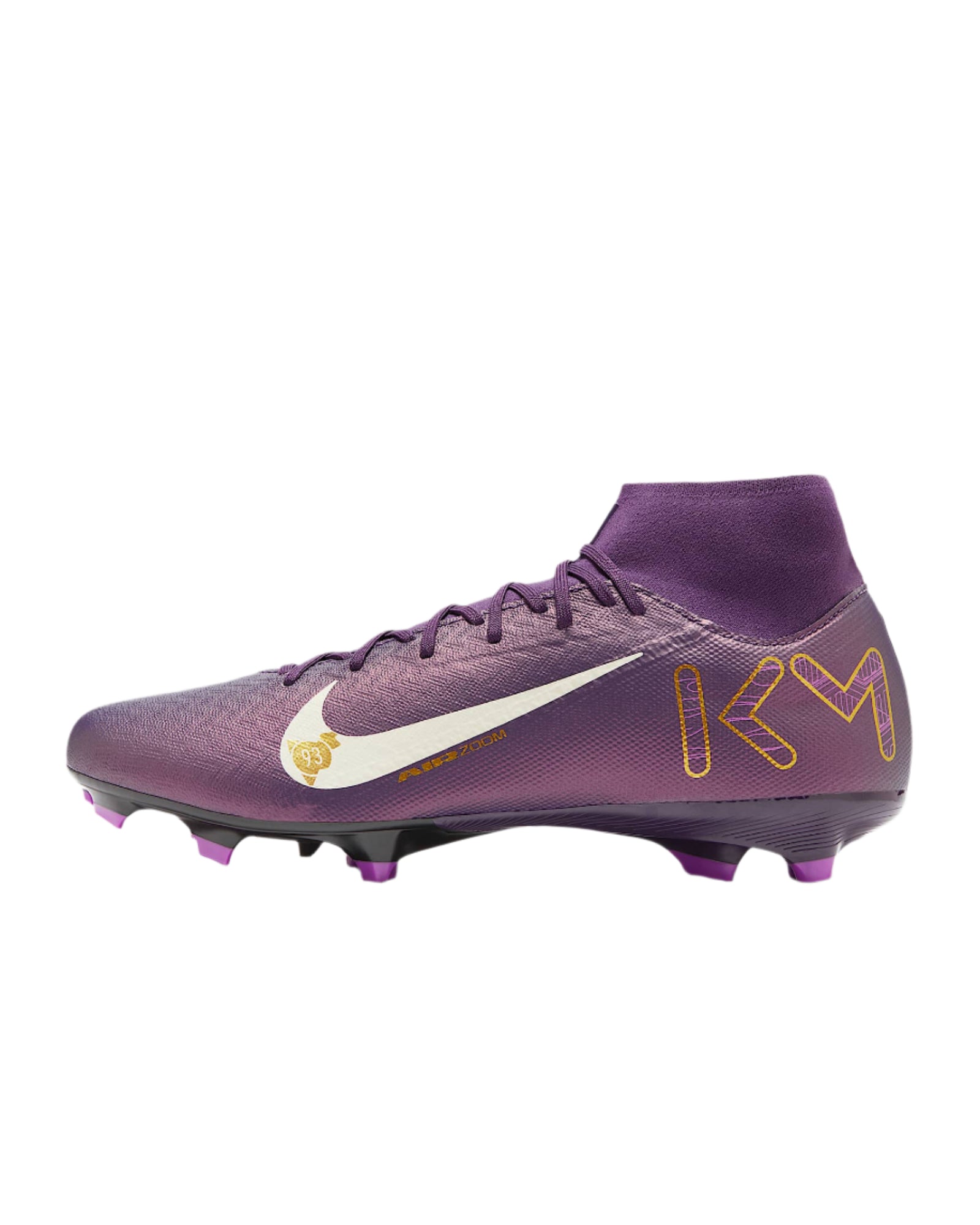 Nike Zoom Superfly 10 Academy Kylian Mbappe KM FG/MG Soccer Cleats (Grand Purple/Pale Ivory)