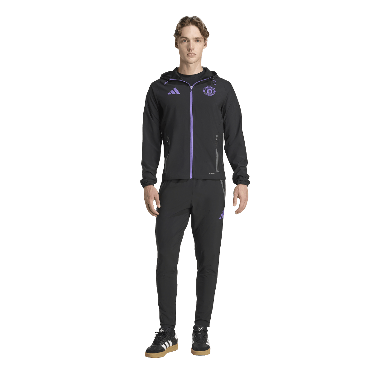 adidas Manchester United 25/26 Vis Tech Travel Jacket (Black/Purple)