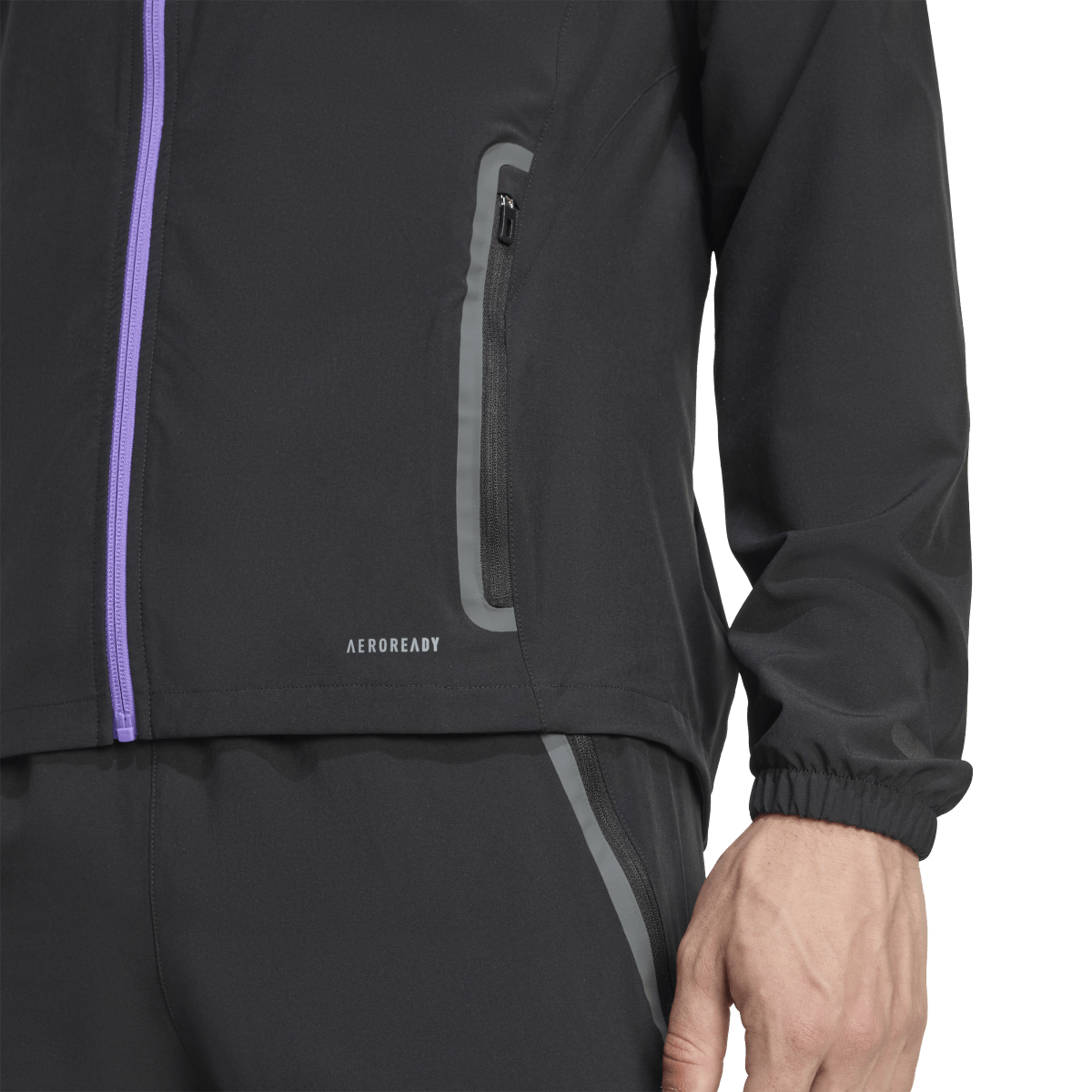 adidas Manchester United 25/26 Vis Tech Travel Jacket (Black/Purple)