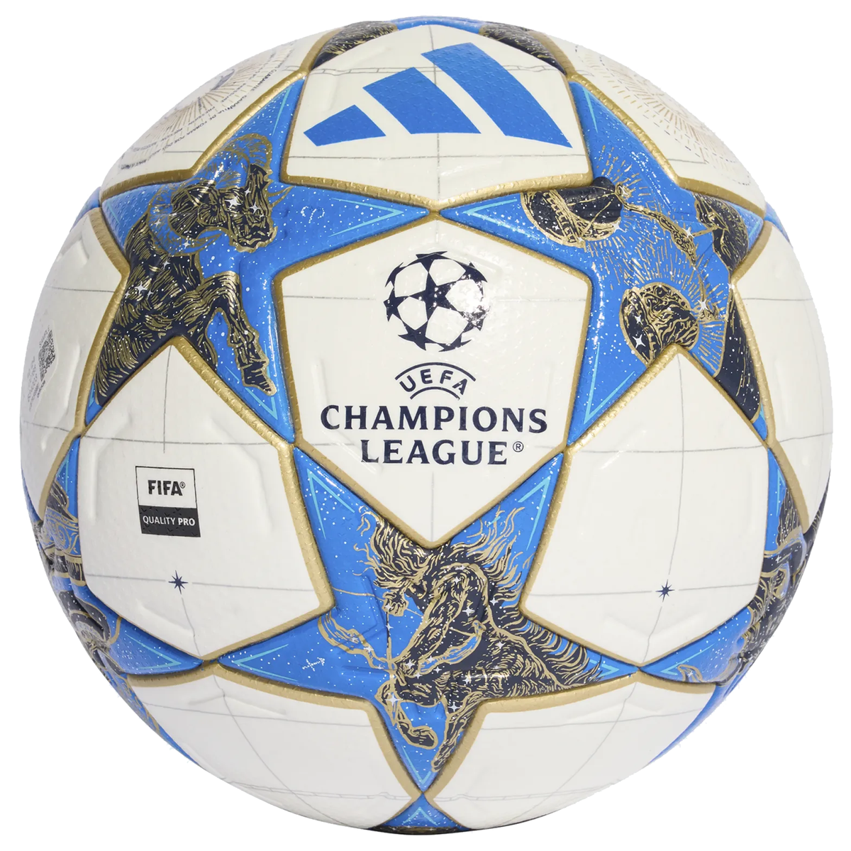 adidas UCL Pro Official Match Ball 25/26 (White/Dark Blue/Pantone/Gold Metallic)