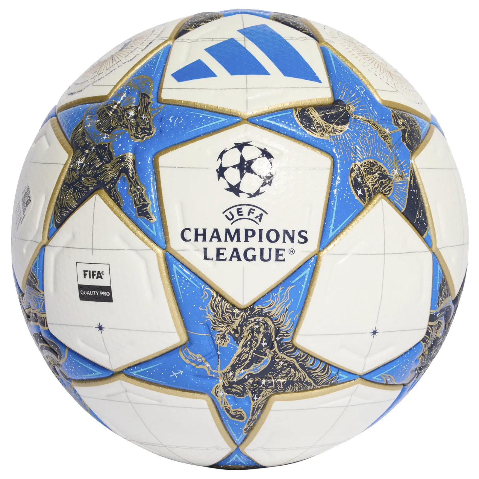 adidas UCL Pro Official Match Ball 25/26 (White/Dark Blue/Pantone/Gold Metallic)