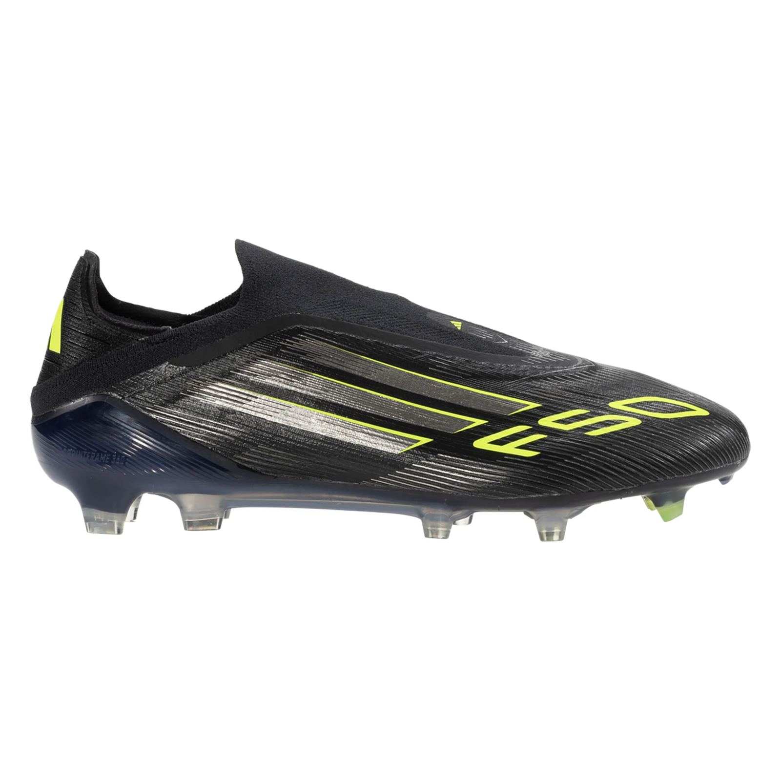 adidas F50 Elite Laceless Firm Ground Soccer Cleats (Black/Iron Metallic/Lucid Lemon)