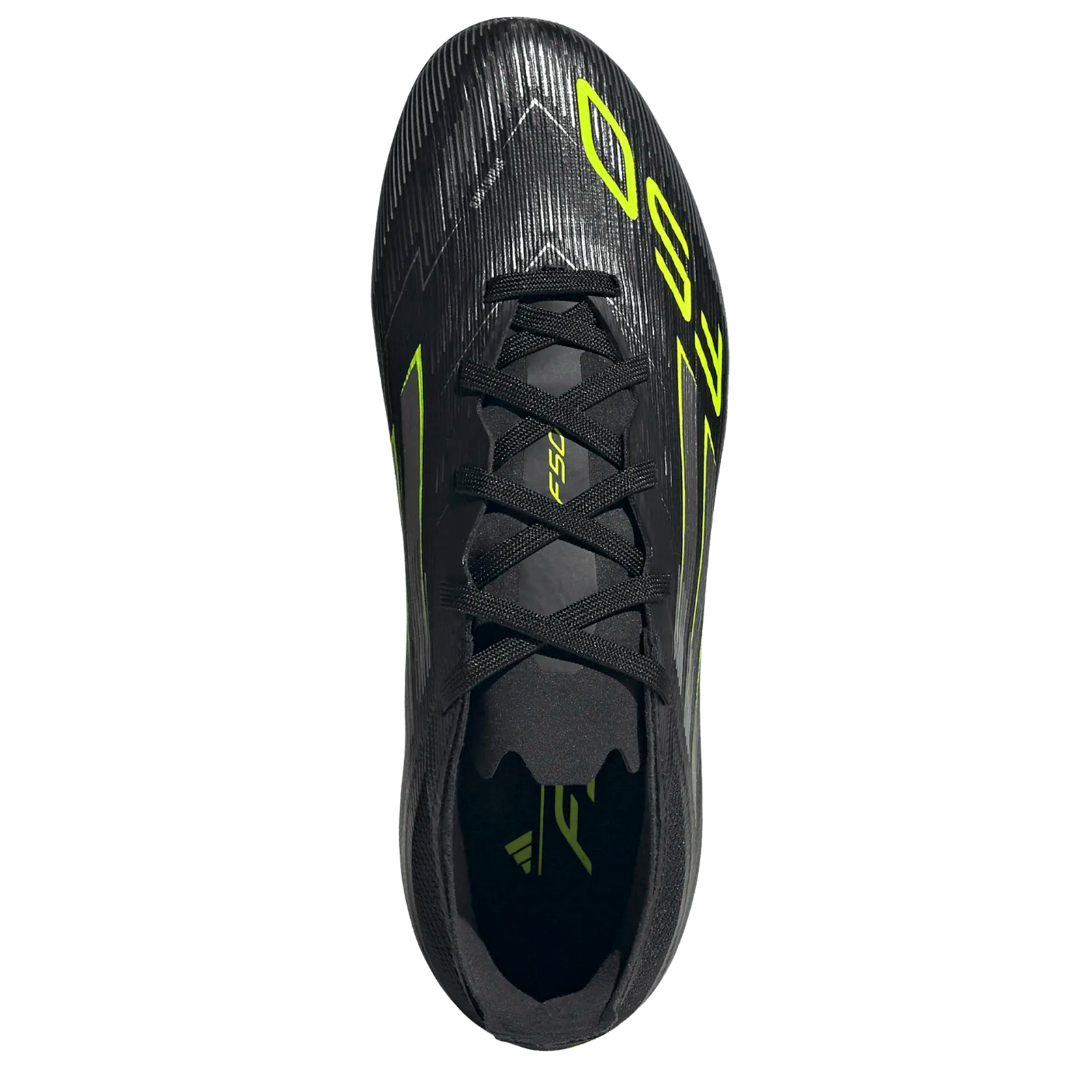 Adidas Jr. F50 Elite Firm Ground Soccer Cleats (Black/Iron Metallic/Lucid Lemon)