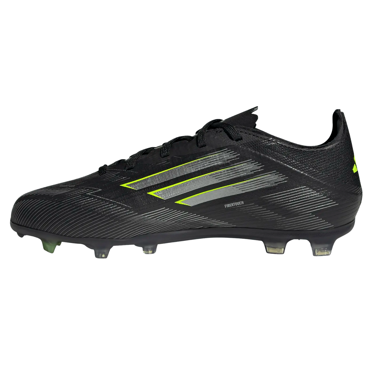 Adidas Jr. F50 Elite Firm Ground Soccer Cleats (Black/Iron Metallic/Lucid Lemon)