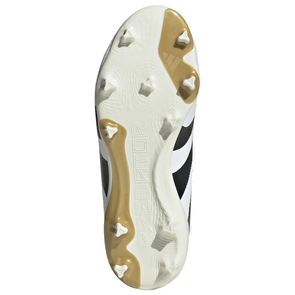 adidas Youth Jr. Predator League FG/MG Junior Soccer Cleats (White/Black/Gold Metallic)