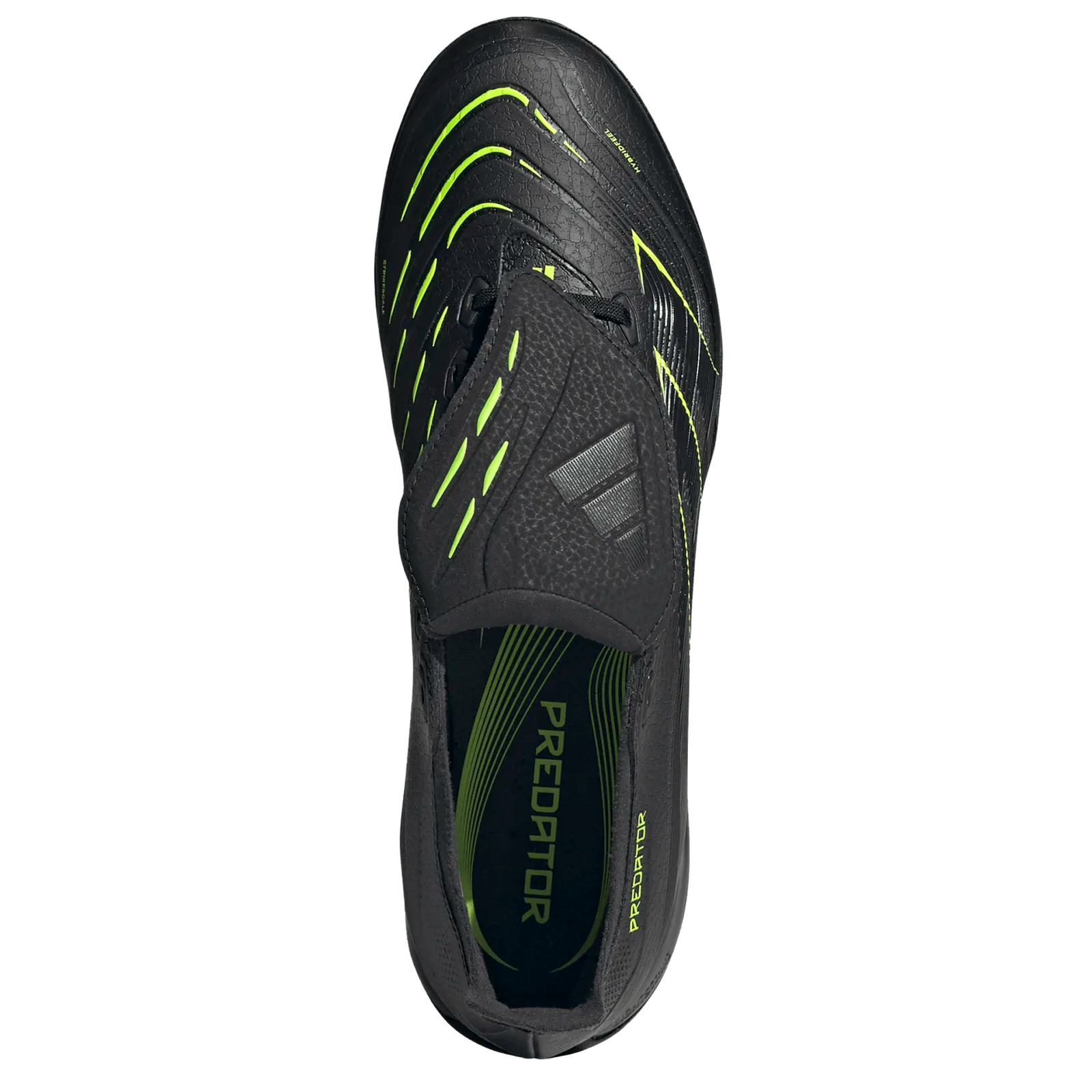 adidas Predator League Turf Firm Ground Soccer Cleats (Black/Iron Metallic/Lucid Lemon)