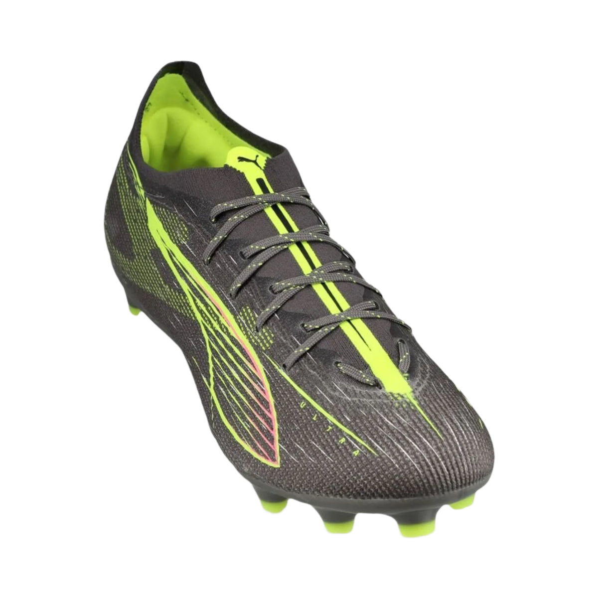 Puma Ultra 5 Pro FG/AG Soccer Cleats (Matte Aged Silver-Yellow Alert-Sun Struck)