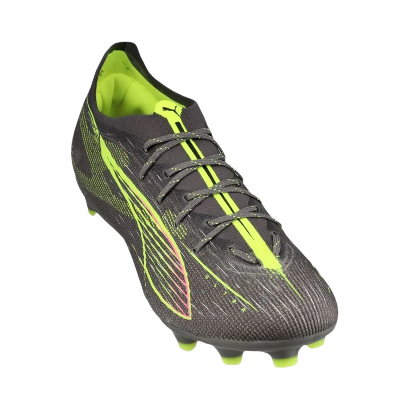 Puma Ultra 5 Pro FG/AG Soccer Cleats (Matte Aged Silver-Yellow Alert-Sun Struck)