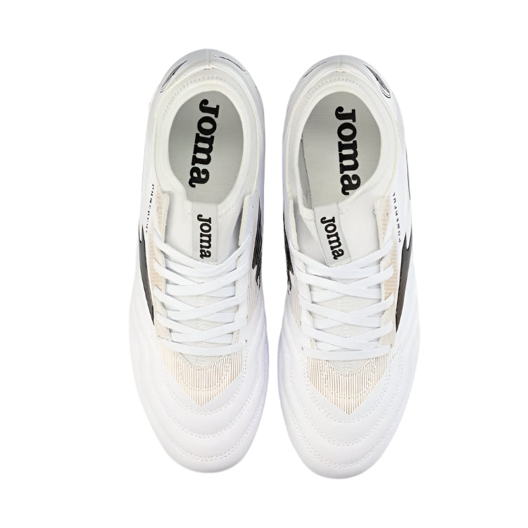 Joma Powerful 2402 Firm Ground Soccer Cleats (White/Gold)