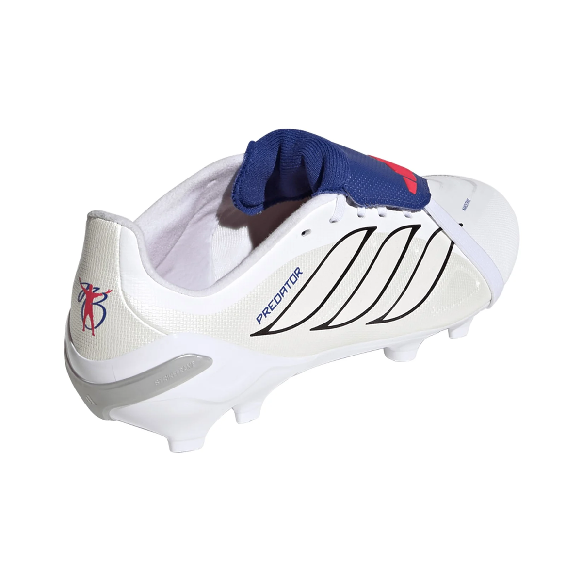adidas Jr. Predator League FT Firm Ground Soccer Cleats (White/Zero Metallic/Royal Blue)