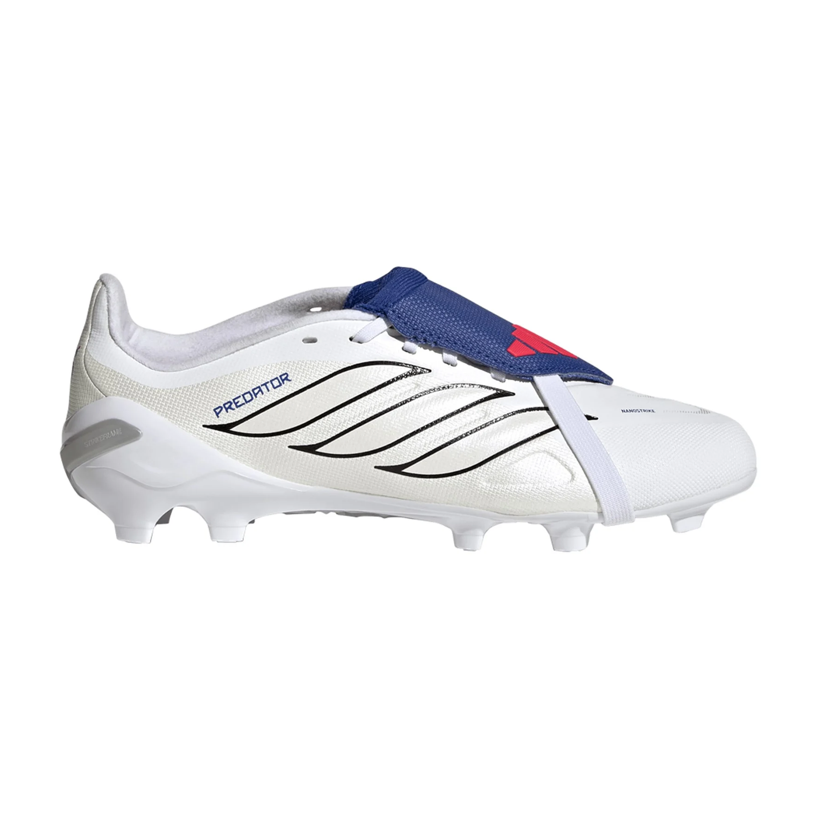 adidas Jr. Predator League FT Firm Ground Soccer Cleats (White/Zero Metallic/Royal Blue)