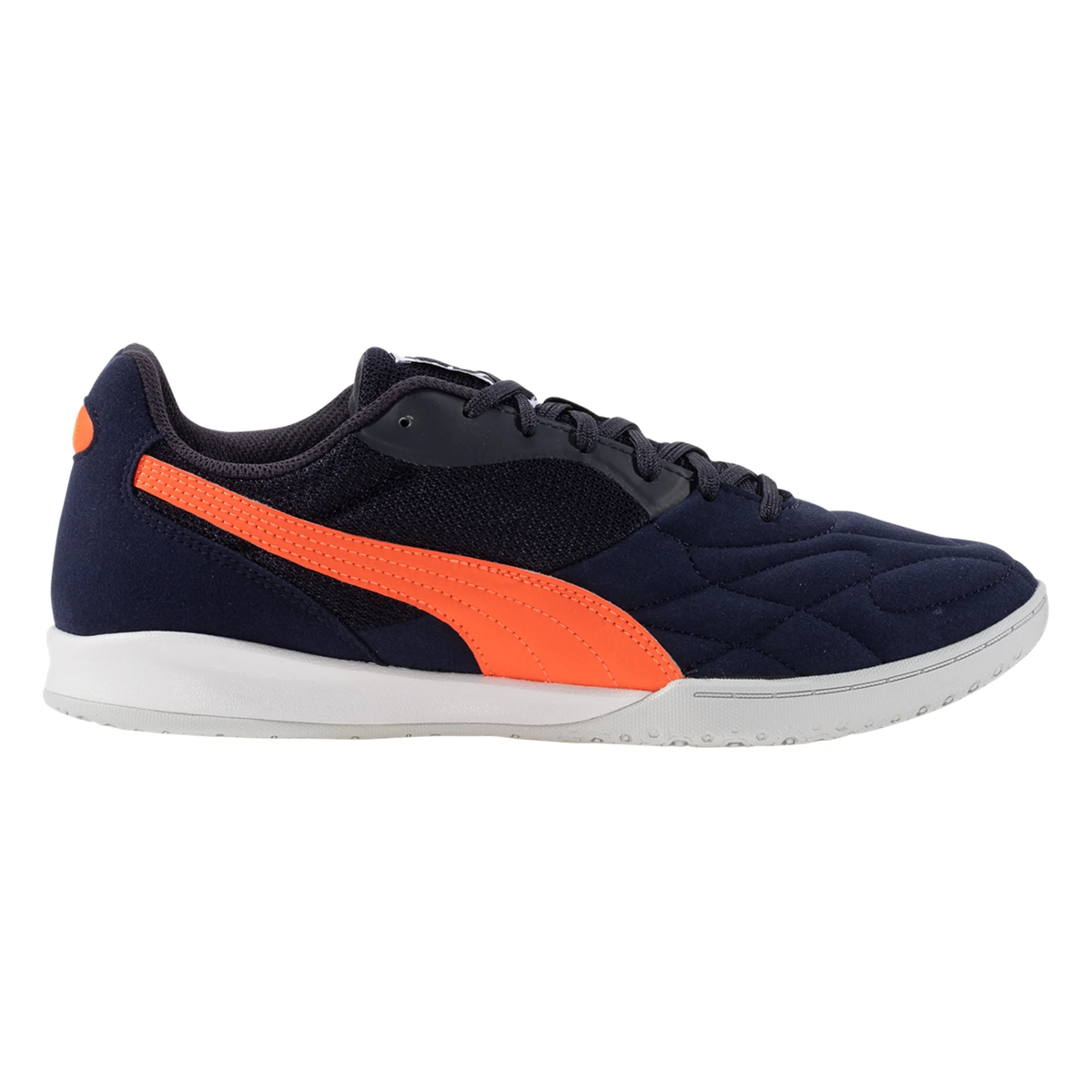 Puma King Top Indoor Soccer Shoes (Navy/Glowing Red/Silver Mist)