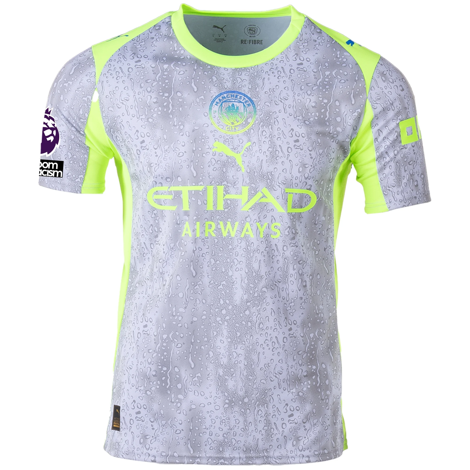 Puma Men's Manchester City Lewis Third Jersey w/ EPL + No Room For Racism Patches 25/26 (Cool Weather/Pro Green)