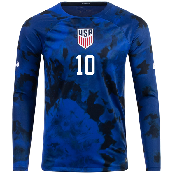 Nike Estados Unidos Christian Pulisic Manga Larga Away Jersey 22/23 (Azul Brillante/Blanco)