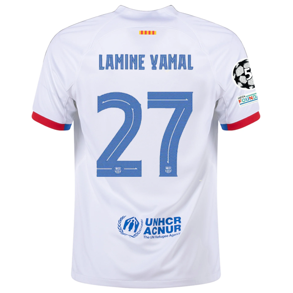 Is the lamine yamal 23/24 away jersey (white) an authentic jersey or replica?