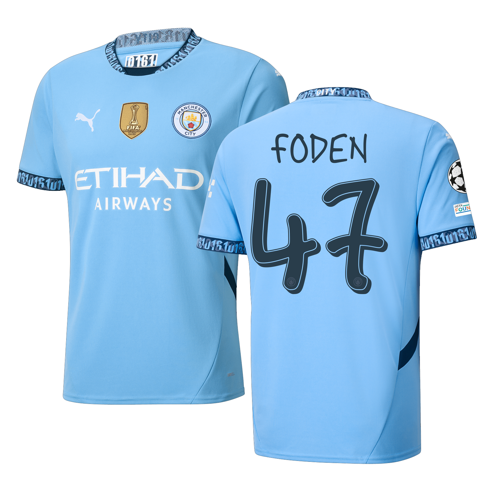 Puma Manchester Phil Foden Home Jersey w/ Champions League + Club World Cup Patch 24/25 (Team Light Blue/Marine Blue) Questions & Answers