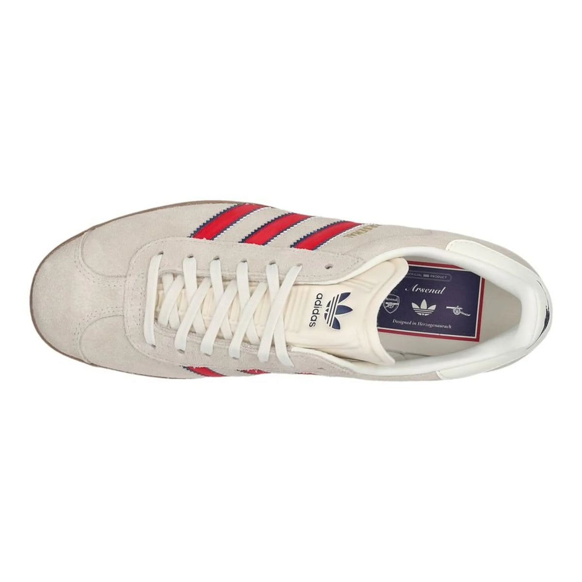 adidas Arsenal Gazelle Terrace Soccer Shoe (Offwhite/Better Scarlet/Night Sky)