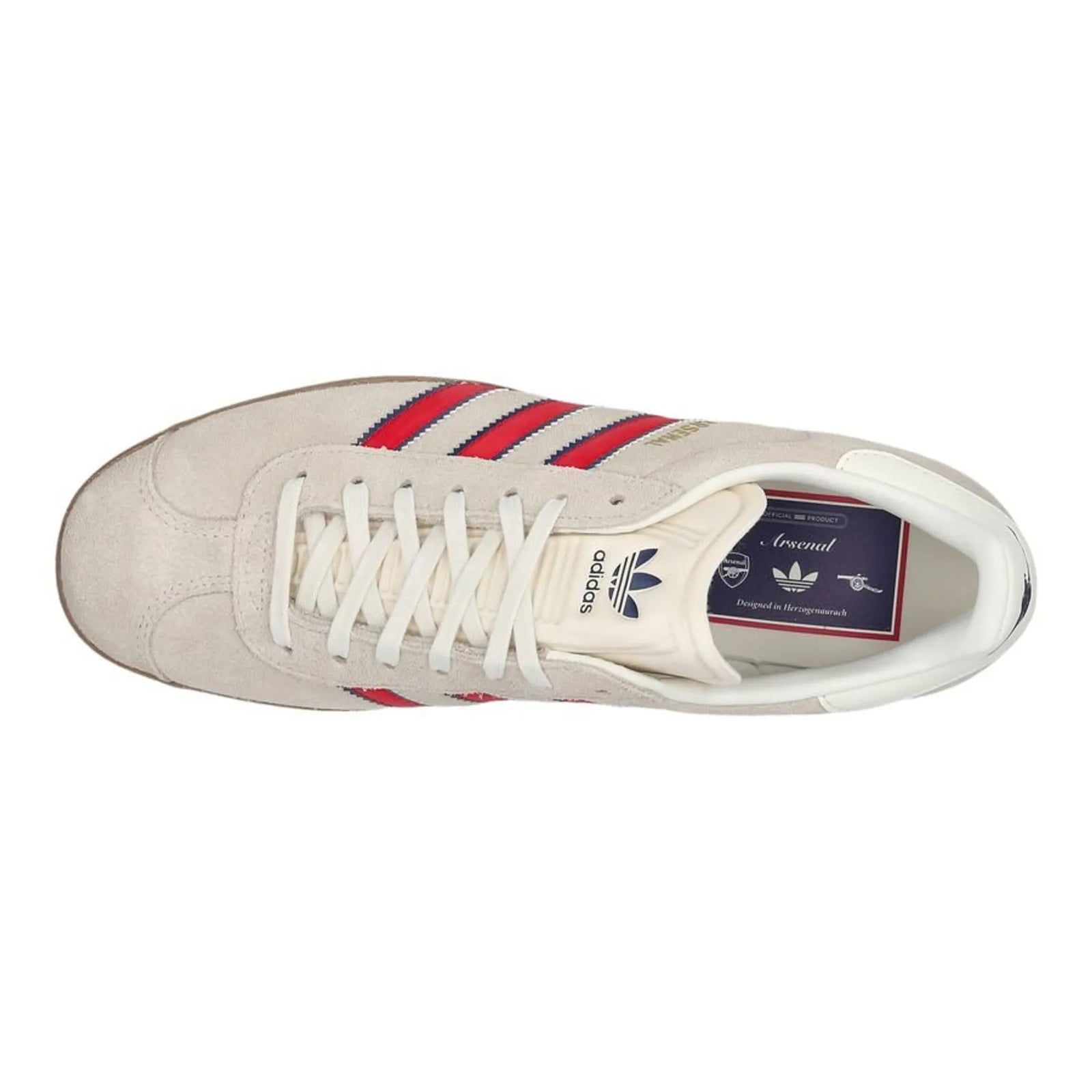 adidas Arsenal Gazelle Terrace Soccer Shoe (Offwhite/Better Scarlet/Night Sky)