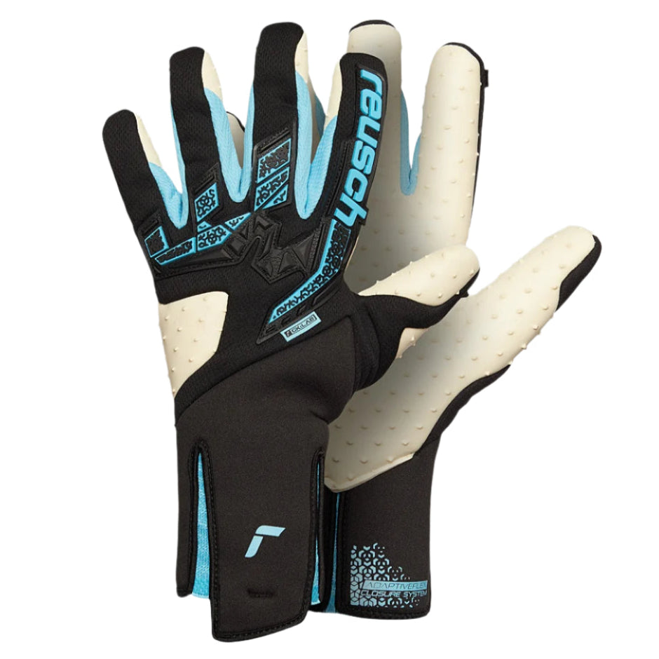 Reusch Attrakt Freegel Speedbump Strapless Goalkeeper Gloves (Black/Bachelor Button)