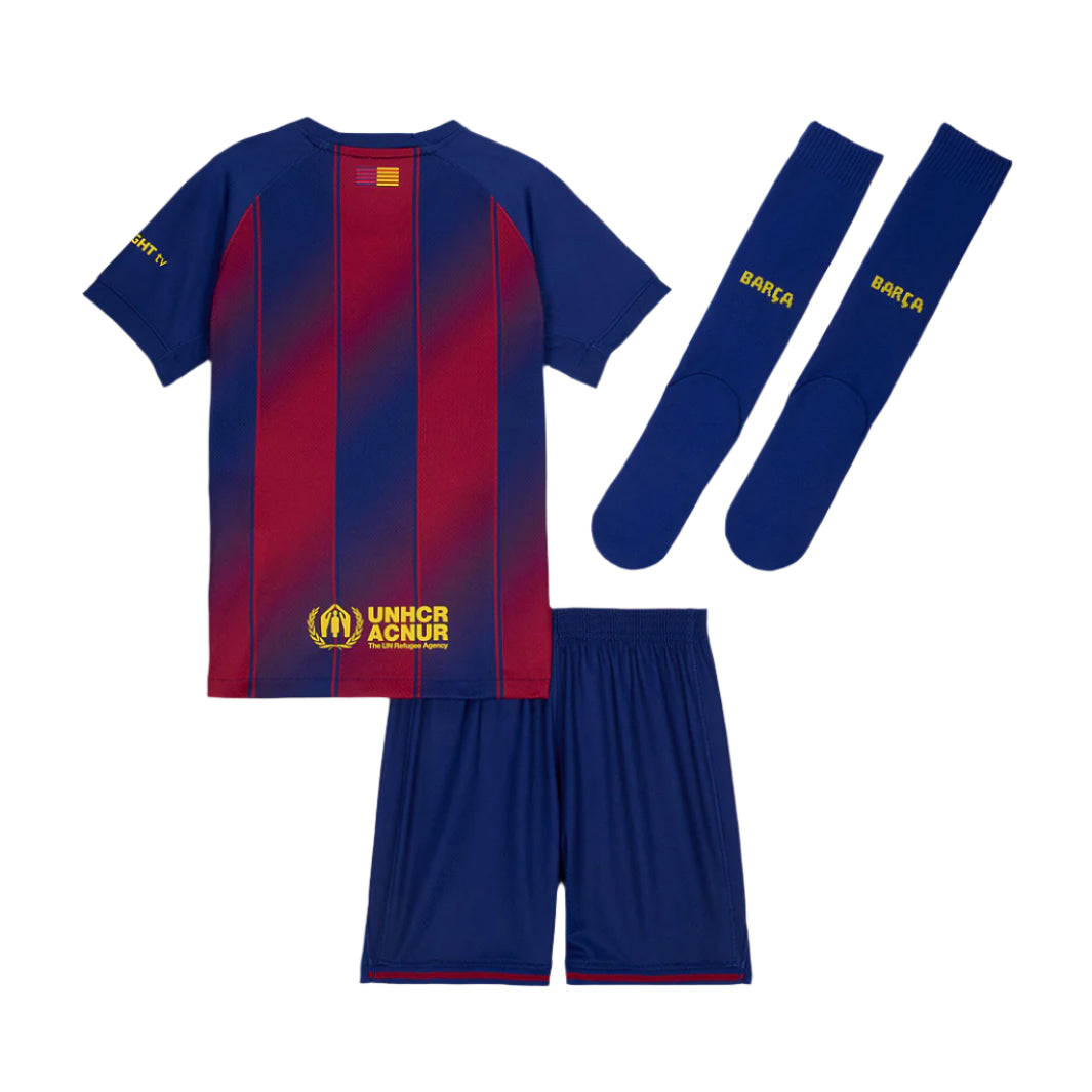 Nike Barcelona Little Kids 3-Piece Home Kit 25/26 (Deep Royal Blue/Midwest Gold)