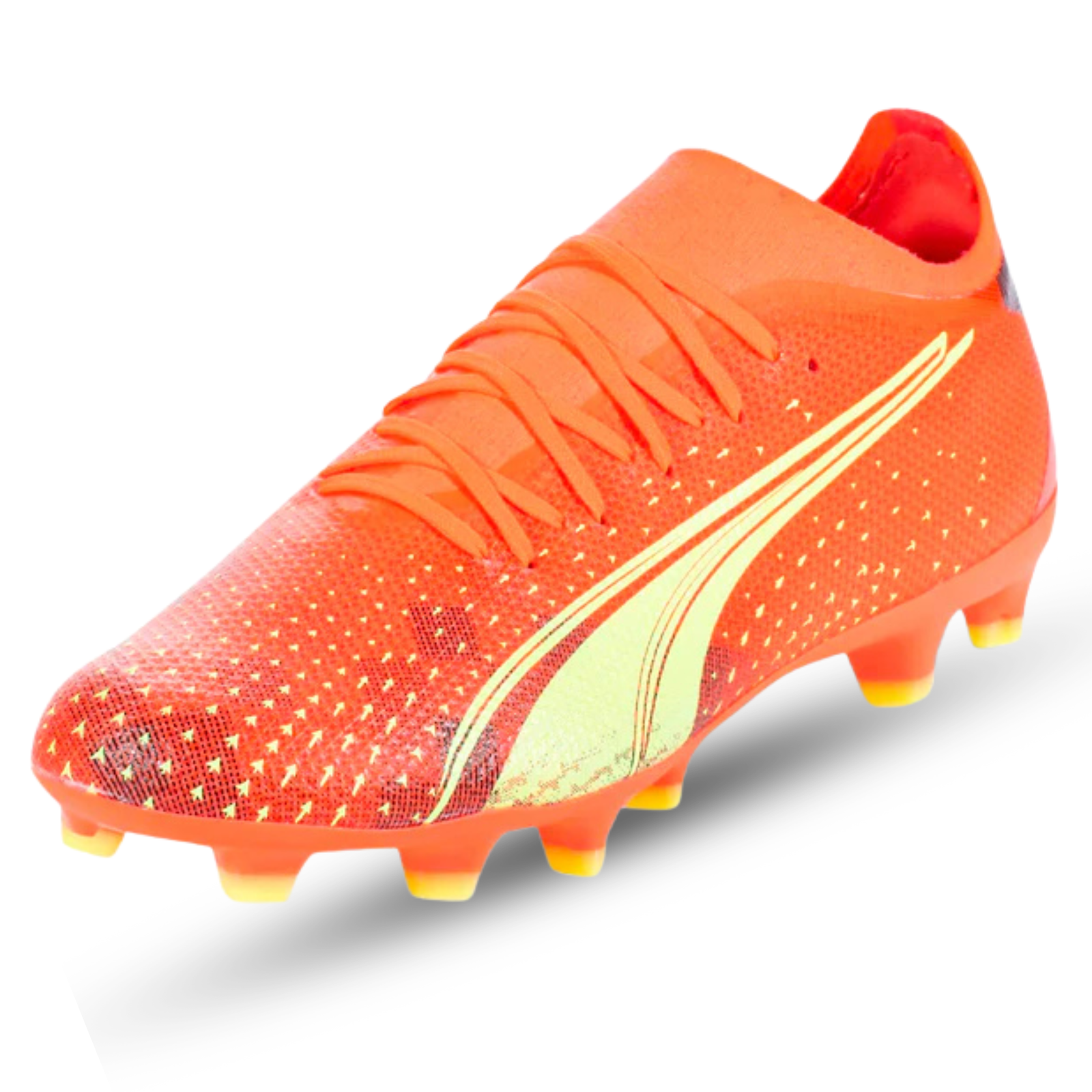 Puma Ultra Match FG/AG Soccer Cleats (Coral/Fizzy Light/Black)