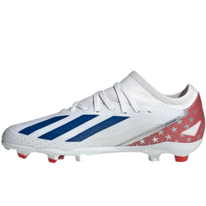 adidas X Crazyfast USA.3 FG Soccer Cleats (White/Power Blue)