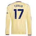 adidas Mens Arsenal Christos Tzolis Long Sleeve Third Jersey w/ EPL + No Room For Racism Patches 26/27 (Yellow)