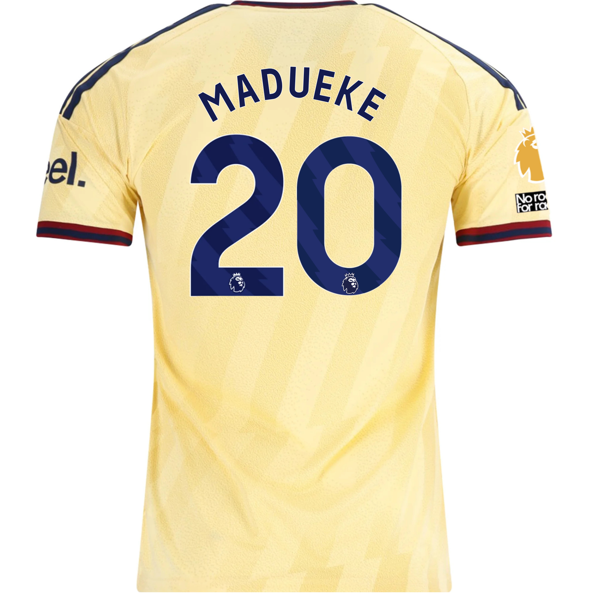 adidas Men's Arsenal FC Noni Madueke Third Jersey w/ EPL + No Room For Racism Patches 26/27 (Yellow)