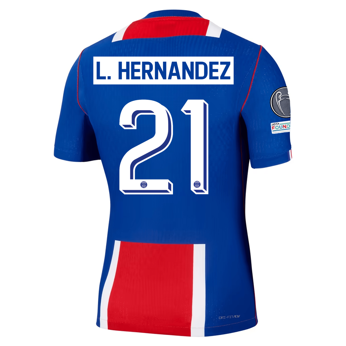 Nike Paris Saint-Germain Match Authentic Lucas Hernández Home Jersey w/ Champions League Patches 26/27 (Old Royal/White/Red)