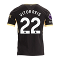 Puma Mens Manchester City Vitor Reis Away Jersey w/ EPL + No Room For Racism Patches 26/27 (Black/Yellow)
