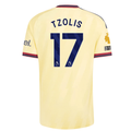 adidas Mens Arsenal Christos Tzolis Authentic Third Jersey w/ EPL + No Room For Racism 26/27 (Yellow)