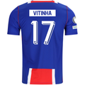 Nike Mens Paris Saint-Germain Vitinha Home Jersey w/ Champions League Patches 26/27 (Blue/White/Red)